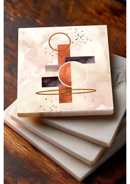 4'lü Beyaz Taş Bardak Altlığı Seti, 10X10CM, Modern ve Şık Tasarım modelleri