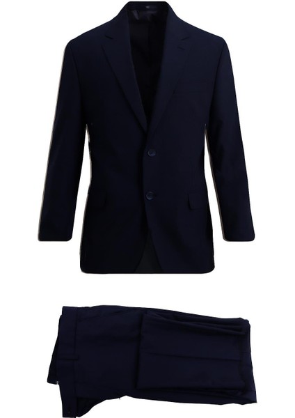 Lacivert Mono Yaka Klasik Takım Elbise