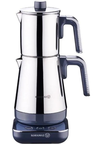 Modern Elektrikli Çaydanlık, Gri ve Krom Detaylarıyla Şık Tasarım