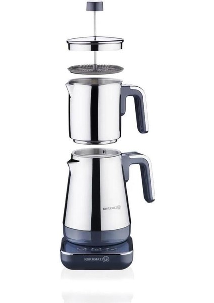 Modern Elektrikli Çaydanlık, Gri ve Krom Detaylarıyla Şık Tasarım fiyatları