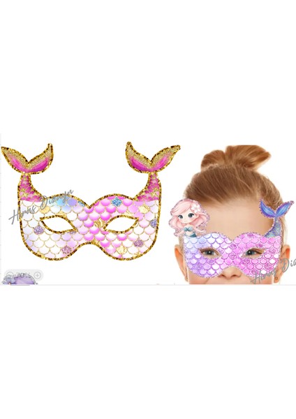 9 Adet Denizkızı Mermaid Konsept Kağıt Parti Maskesi Denizkızı Doğum Günü Süsü fiyatları