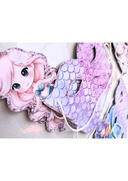 9 Adet Denizkızı Mermaid Konsept Kağıt Parti Maskesi Denizkızı Doğum Günü Süsü indirimleri