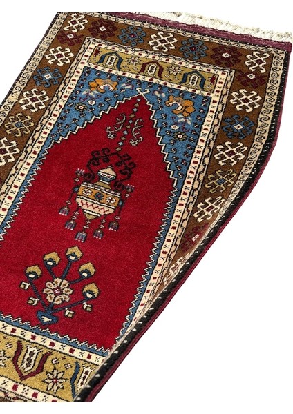 El Dokuma Sıfır Yahyalı Özel Seccade 77X125 Kök Boya %100 Yün Namazlık Kırmızı fiyatları