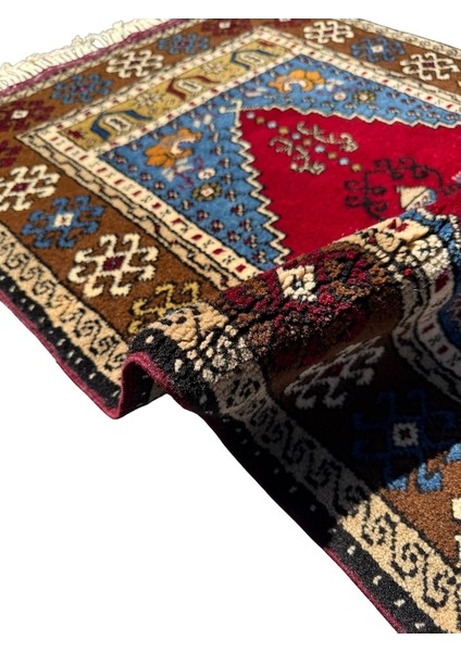 El Dokuma Sıfır Yahyalı Özel Seccade 77X125 Kök Boya %100 Yün Namazlık Kırmızı modelleri