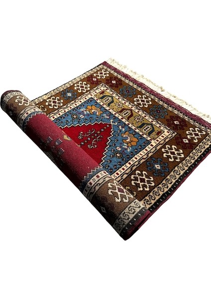 El Dokuma Sıfır Yahyalı Özel Seccade 77X125 Kök Boya %100 Yün Namazlık Kırmızı fırsatları