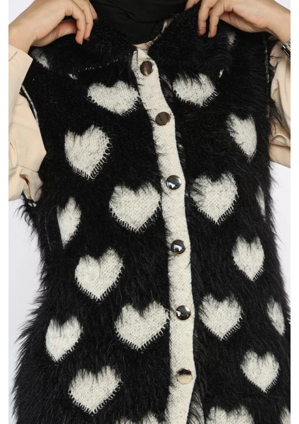 Kadın Kalpli Sakallı Triko Yelek (S-M-L Uyumludur) P-00018368 fırsatları