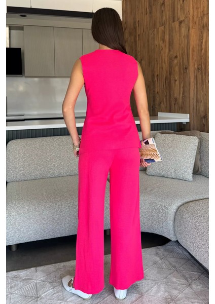 Kadın Taş Işlemeli Triko Pantolon Yelek Ikili Takım P-00018359 fırsatları