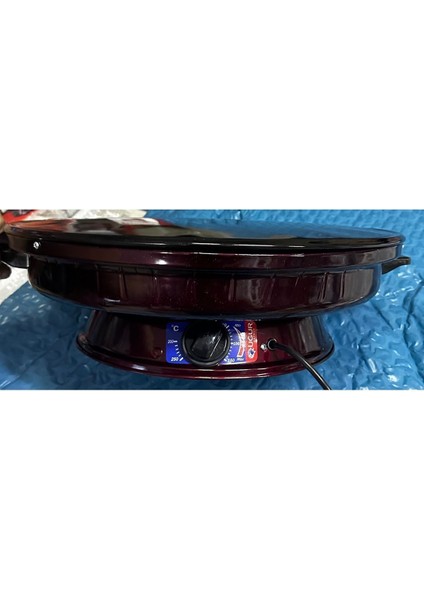 Termostatlı Elektrikli Katmer Sacı, Kaliteli ve Şık Mutfak Aleti, Bordo Renkli. fırsatları