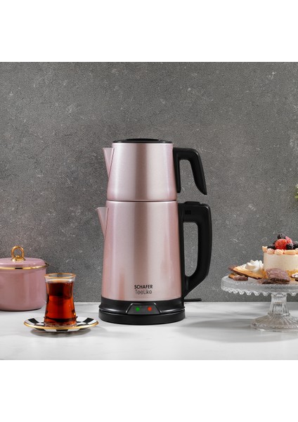 Paslanmaz Çelik Çay Makinesi, Şık Rosegold Renk, Kolay Kullanım