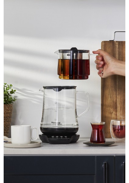 Konuşan Cam Çay Makinesi, Siyah, 1746H, Şık ve Pratik Çay Keyfi fırsatları