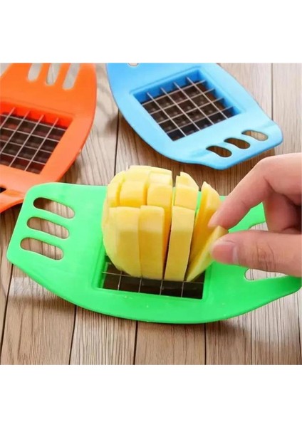 Pratik Patates Dilimleme Aparatı Kare Kesici Sebze Mutfak Dilimleyici Turuncu fiyatları