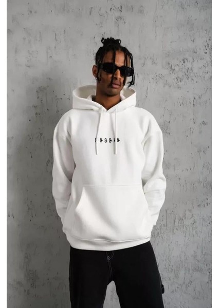 Erkek Astronot Baskılı Kapüşonlu Sweat - Beyaz indirimleri