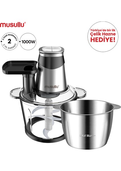 3l Metal Doğrayıcı, Rende Fonksiyonlu, Pratik ve Şık Tasarım