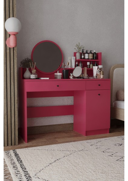 Harmony Iki Çekmeceli Makyaj Masası (Yuvarlak Aynalı) fiyatları
