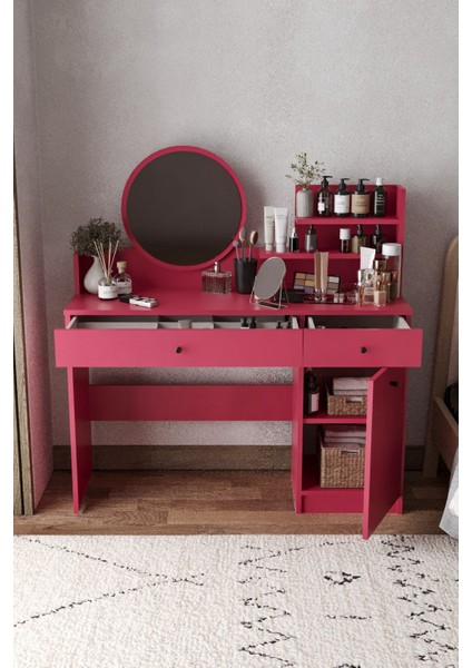 Harmony Iki Çekmeceli Makyaj Masası (Yuvarlak Aynalı) modelleri