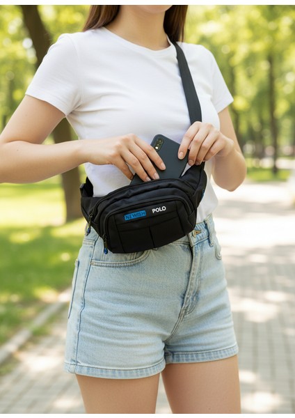 Suntrend Su Geçirmez Unisex Çapraz Askılı Kulaklık Çıkışlı Omuz ve Bel Çantası