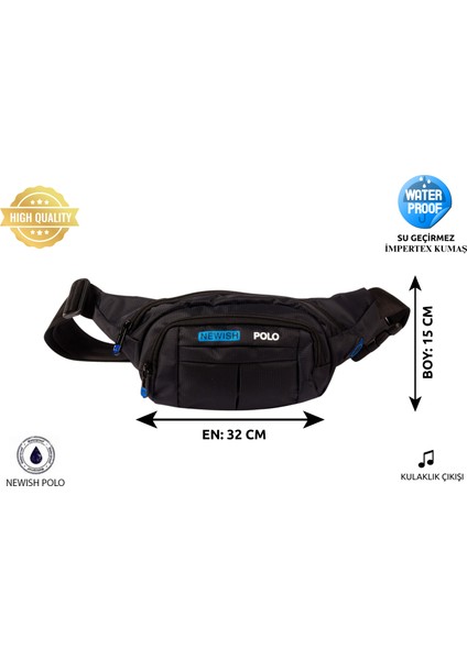 Suntrend Su Geçirmez Unisex Çapraz Askılı Kulaklık Çıkışlı Omuz ve Bel Çantası fırsatları