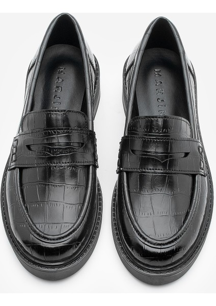Kadın Loafer Günlük Klasik Ayakkabı Casual Makosen Fonle Siyah Croco fırsatları