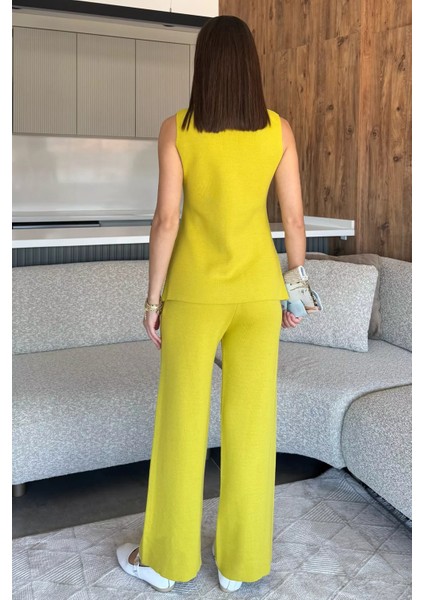 Kadın Taş Işlemeli Triko Pantolon Yelek Ikili Takım P-00018359 fırsatları