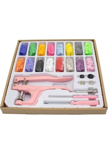 160 Parça Çıt Çıt Yapım ve Montaj Seti, Pembe, Eğlenceli ve Yaratıcı Hobi Seti