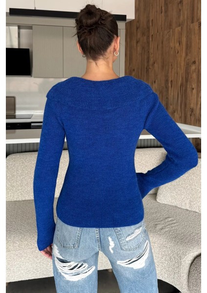 Ön Broşlu Bel Yırtmaçlı Triko Bluz(S,m,l Uyumludur) P-00018195 fırsatları