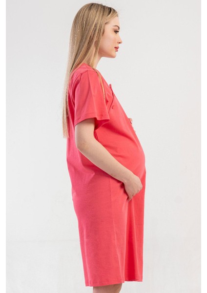 Kadın Fuşya Renk Kısa Kollu Lohusa Tunik C8T2N1014 fiyatları