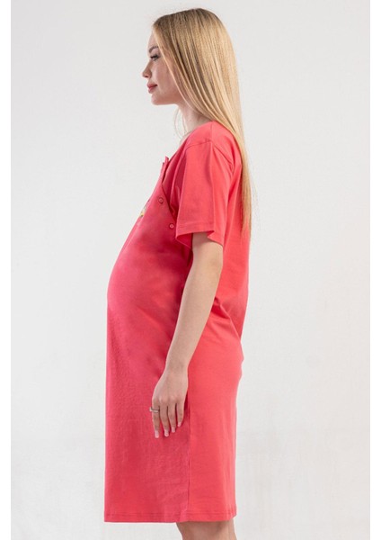 Kadın Fuşya Renk Kısa Kollu Lohusa Tunik C8T2N1014 modelleri