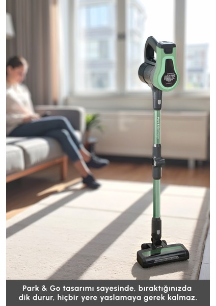 Sürekli Güçlü Dik Süpürge, Yeşil, 350 W, Pratik Temizlik Aracı fırsatları