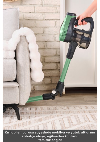 Sürekli Güçlü Dik Süpürge, Yeşil, 350 W, Pratik Temizlik Aracı indirimleri
