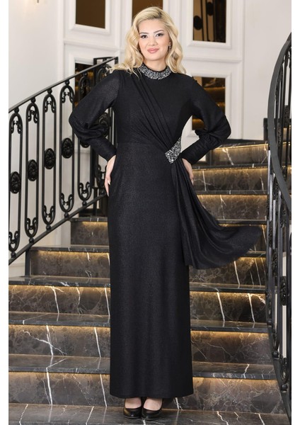 Açelya Tesettür Abiye Siyah