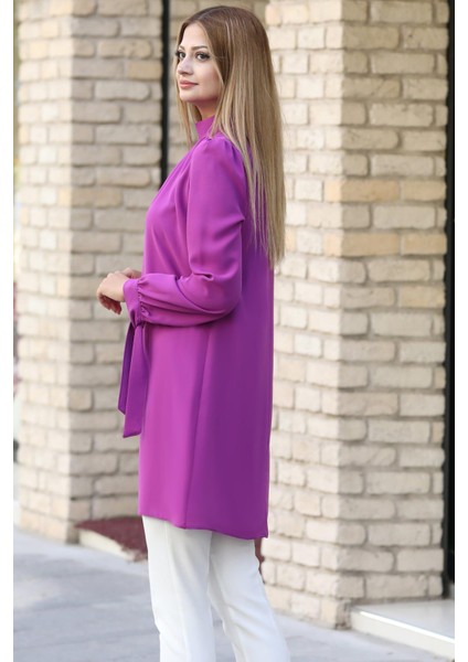 Esila Tesettür Tunik Mor modelleri