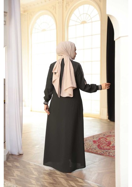 Fermuarlı Koyu Haki Tesettür Ferace 26381KHK fırsatları