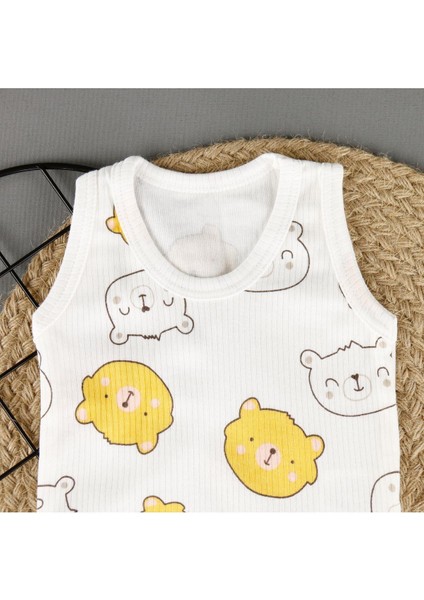 Pamuklu Ayıcık Desenli Çıtçıtlı Unisex Badi fiyatları