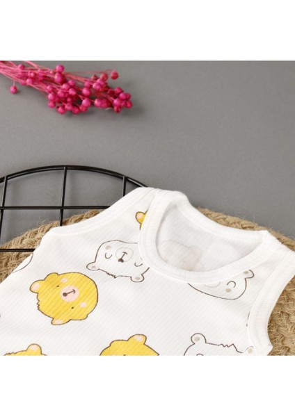 Pamuklu Ayıcık Desenli Çıtçıtlı Unisex Badi modelleri