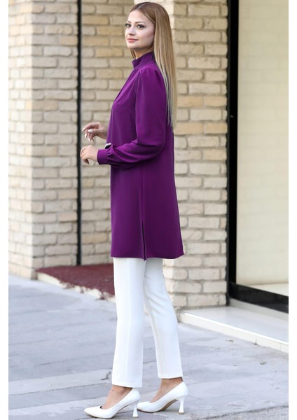 Işıl Tesettür Takım Mor modelleri