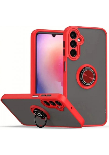 Samsung Galaxy S24 Kılıf Montreal Yüzüklü Silikon Kapak - Kırmızı