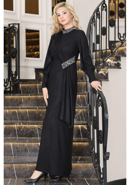 Açelya Tesettür Abiye Siyah modelleri