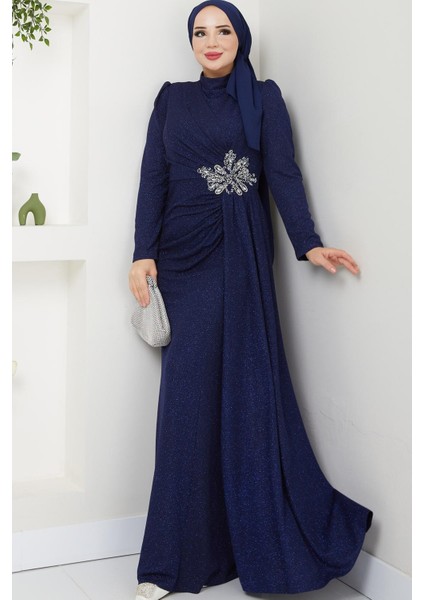 Gözde Tesettür Abiye Lacivert