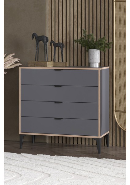 Arden 4 Çekmeceli Şifonyer (Antrasit) modelleri