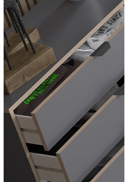 Arden 4 Çekmeceli Şifonyer (Antrasit)