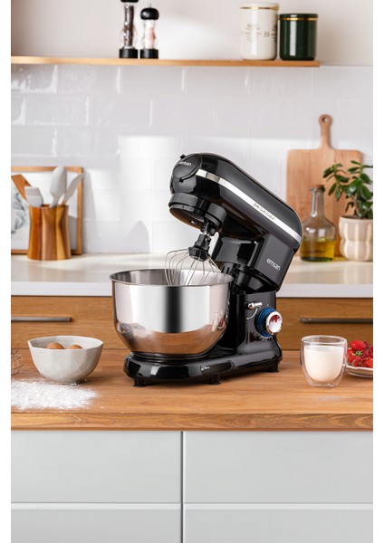 Güçlü ve Şık Stand Mikser, Siyah, 1300W, 5,5l Kapasite, Kullanışlı ve Dayanıklı