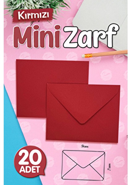 Kırmızı Mini Zarf 9x7 cm 20 Adet Pratik Kullanım İçin Tasarlandı modelleri