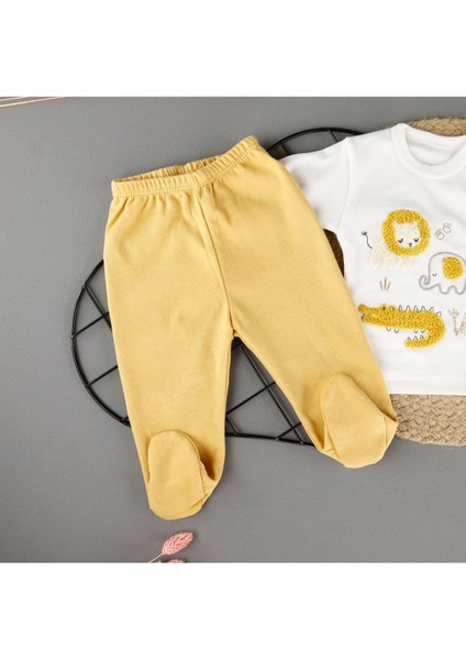 Pamuklu Aslan Nakışlı 3'lü Zıbın Erkek Set modelleri