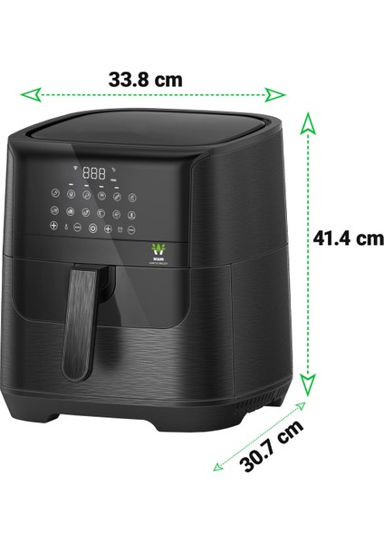 7 Litre Akıllı Yağsız Fritöz, Siyah, Sağlıklı Pişirme Keyfi fırsatları