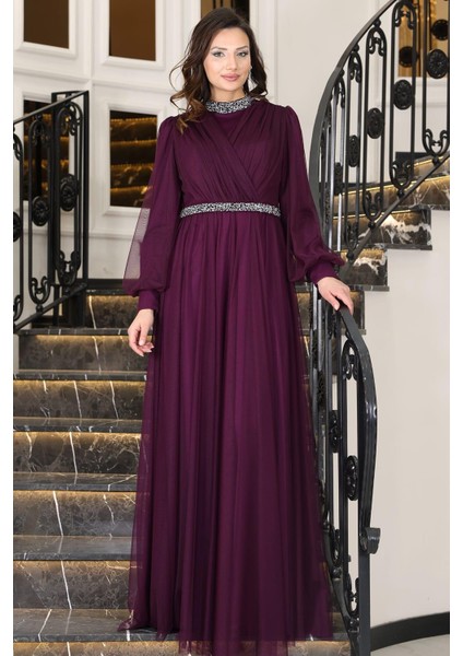 Sena Tesettür Abiye Mürdüm