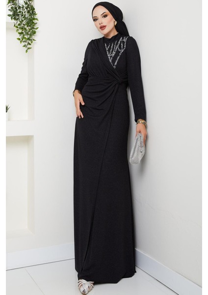 Eylül Tesettür Abiye Siyah