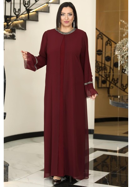 Sultan Tesettür Abiye Bordo