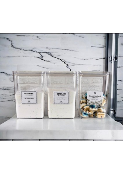 3’lü Deterjan Seti Beyaz Renkli Bulaşık Tablet Kutusu Gri