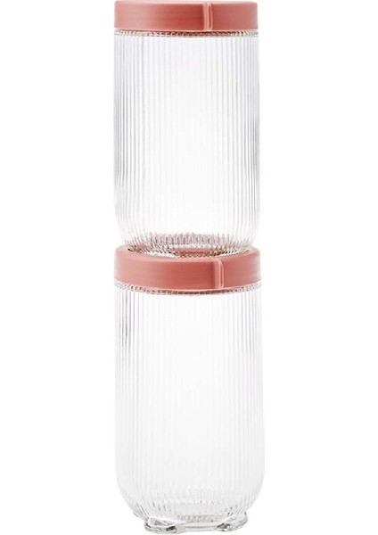 Turuncu Ribbed 2'li Cam Saklama Kabı, 900 Ml, Şık ve Kullanışlı Set fiyatları