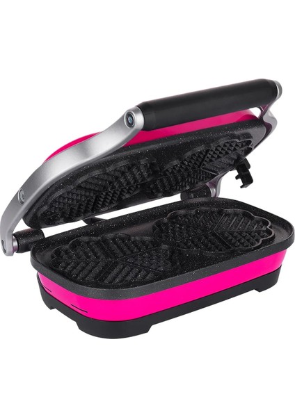 Pembe Retro Çiftli Waffle Makinesi, Pratik ve Şık Tasarım modelleri